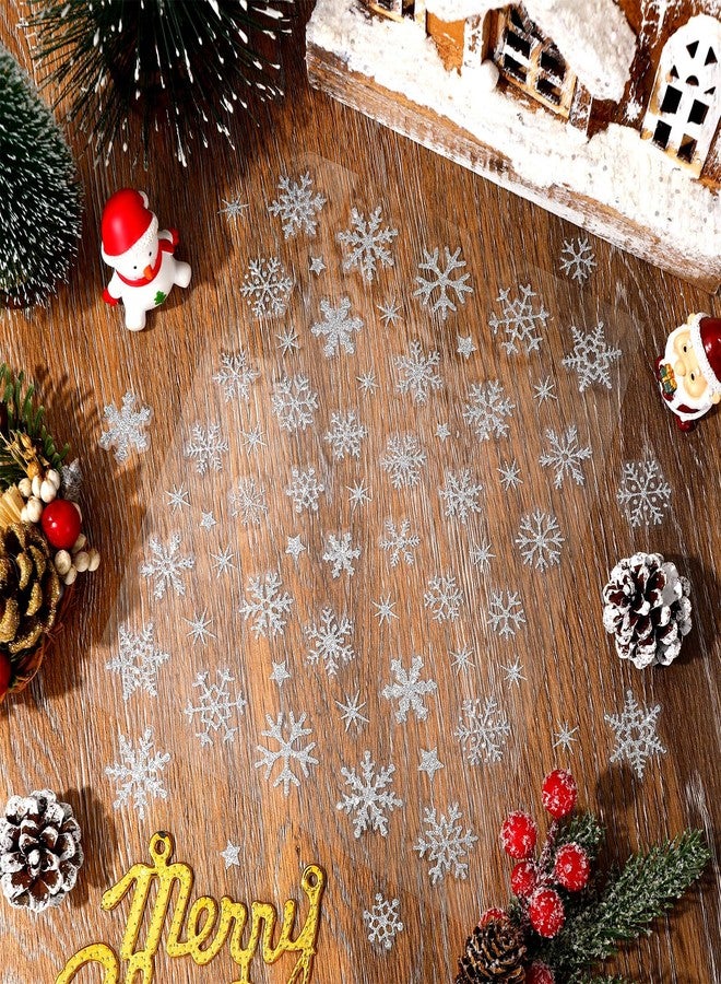 وولاين مجموعة ملصقات شتوية لامعة من والين، 330 قطعة، ملصقات ندفة ثلج فضية ذاتية اللصق، مثالية لتزيين المنزل في عيد الميلاد والحفلات والأعمال اليدوية، 10 أوراق - Image 3